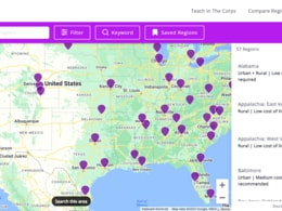 Teach For America Explore Regions Tool