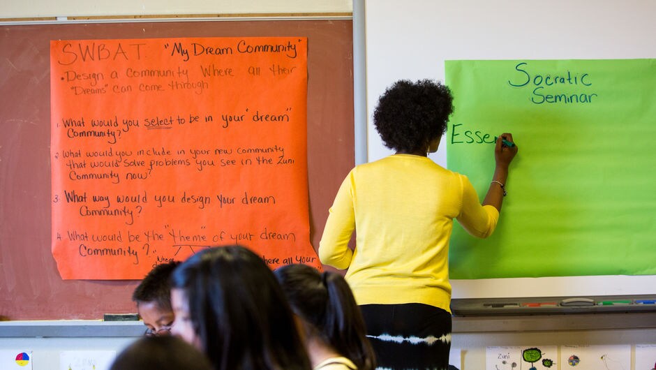 Corps member in the classroom.