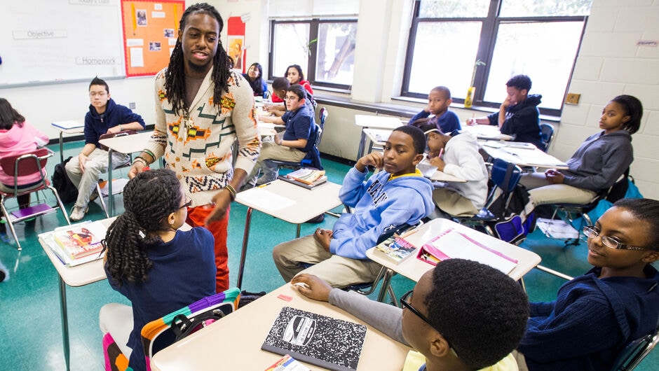 Man teaching a class