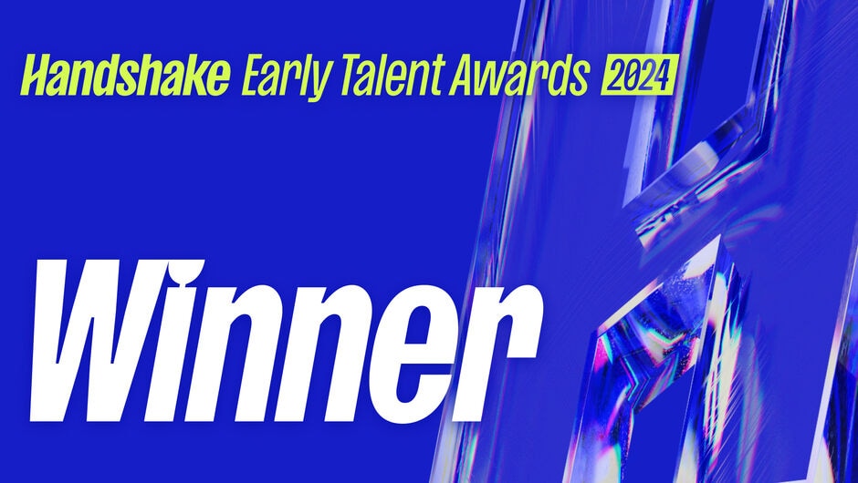 An image announcing TFA as a 2024 Early Talent Award winner from Handshake
