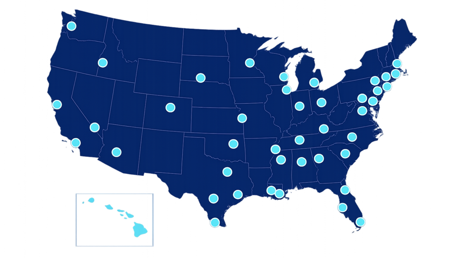 Map of the U.S. showing TFA locations.