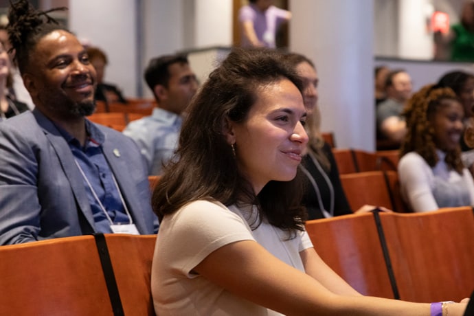 Young people sitting in a seminar.