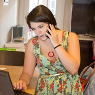 Teach For America teacher studies her computer