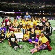 Picture of students and teachers after a race