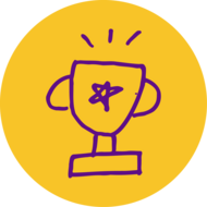 Illustration of a trophy with a star on it