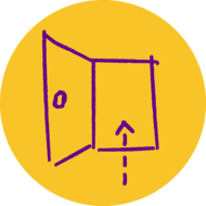 Icon of a door opening