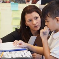 TFA Alum & Pahara Fellow Heather Anichini working with a student