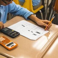 student taking assessment
